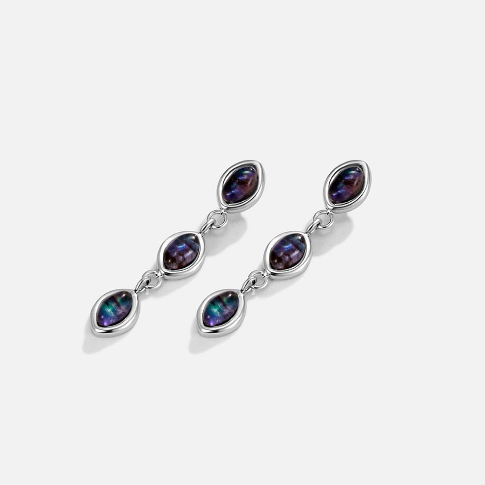 Silver Iridescent Pearl Drop Earrings - Beautiful Earth Boutique