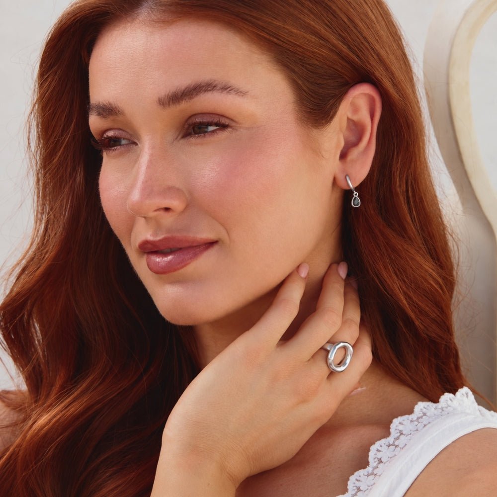 Silver Midnight Teardrop Earrings - Beautiful Earth Boutique