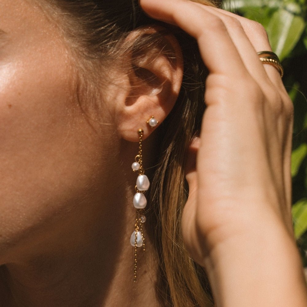 Sofia Pearl Stud Earrings - Beautiful Earth Boutique