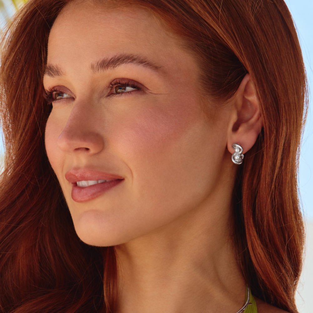 Tara Silver Entwined Pearl Earrings - Beautiful Earth Boutique