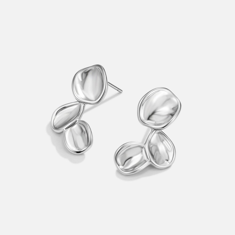 Tori Silver Petal Drop Earrings - Beautiful Earth Boutique