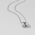 Twin Silver & Crystal Ring Pendant Necklace - Beautiful Earth Boutique