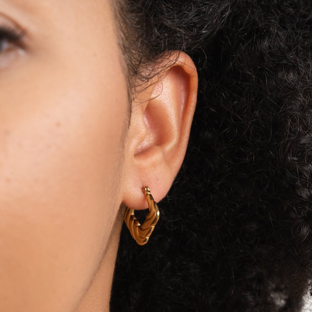 Twisted Gold Square Hoop Earrings - Beautiful Earth Boutique
