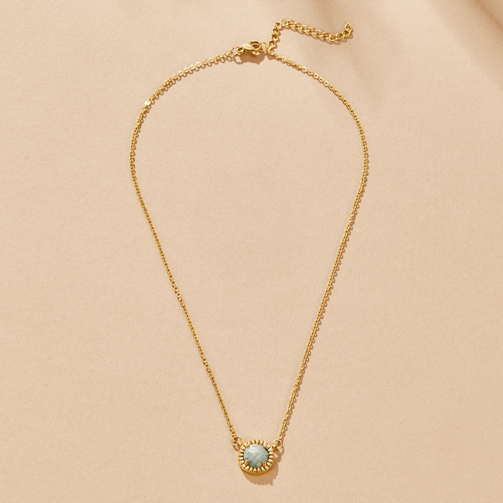 Vintage Round Amazonite Necklace - Beautiful Earth Boutique