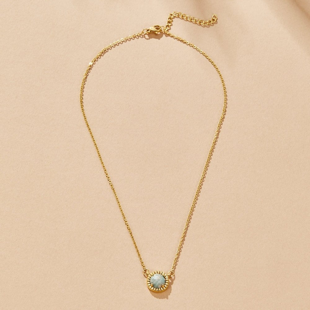 Vintage Round Amazonite Necklace - Beautiful Earth Boutique