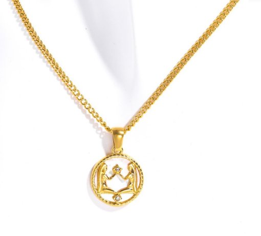 White Shell Zodiac Coin Necklace - Beautiful Earth Boutique