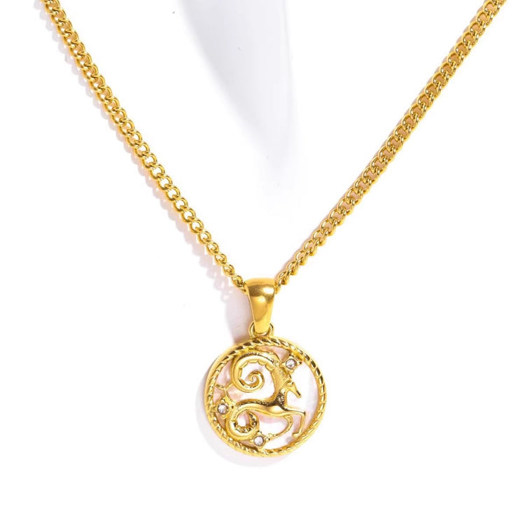 White Shell Zodiac Coin Necklace - Beautiful Earth Boutique