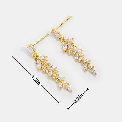 18K Gold Leaf Drop Earrings - Beautiful Earth Boutique