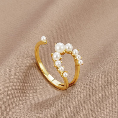 18K Gold Pearl Wrap Ring - Beautiful Earth Boutique