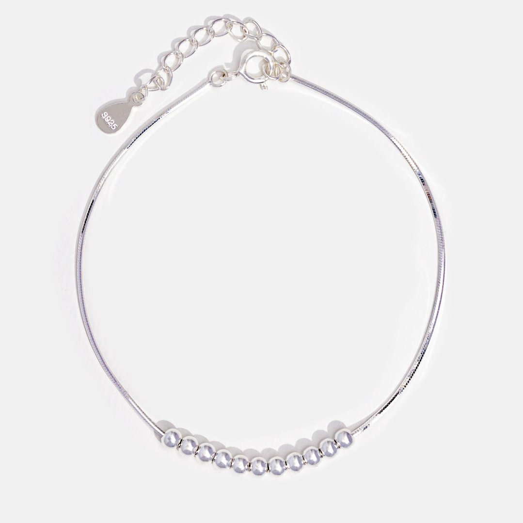 925 Sterling Silver Beaded Bracelet - Beautiful Earth Boutique