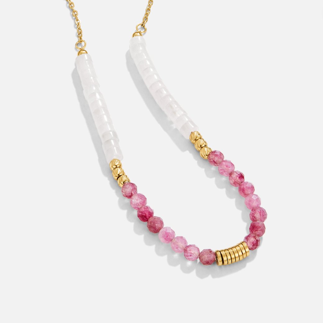 Amelia Pink Stone Necklace - Beautiful Earth Boutique