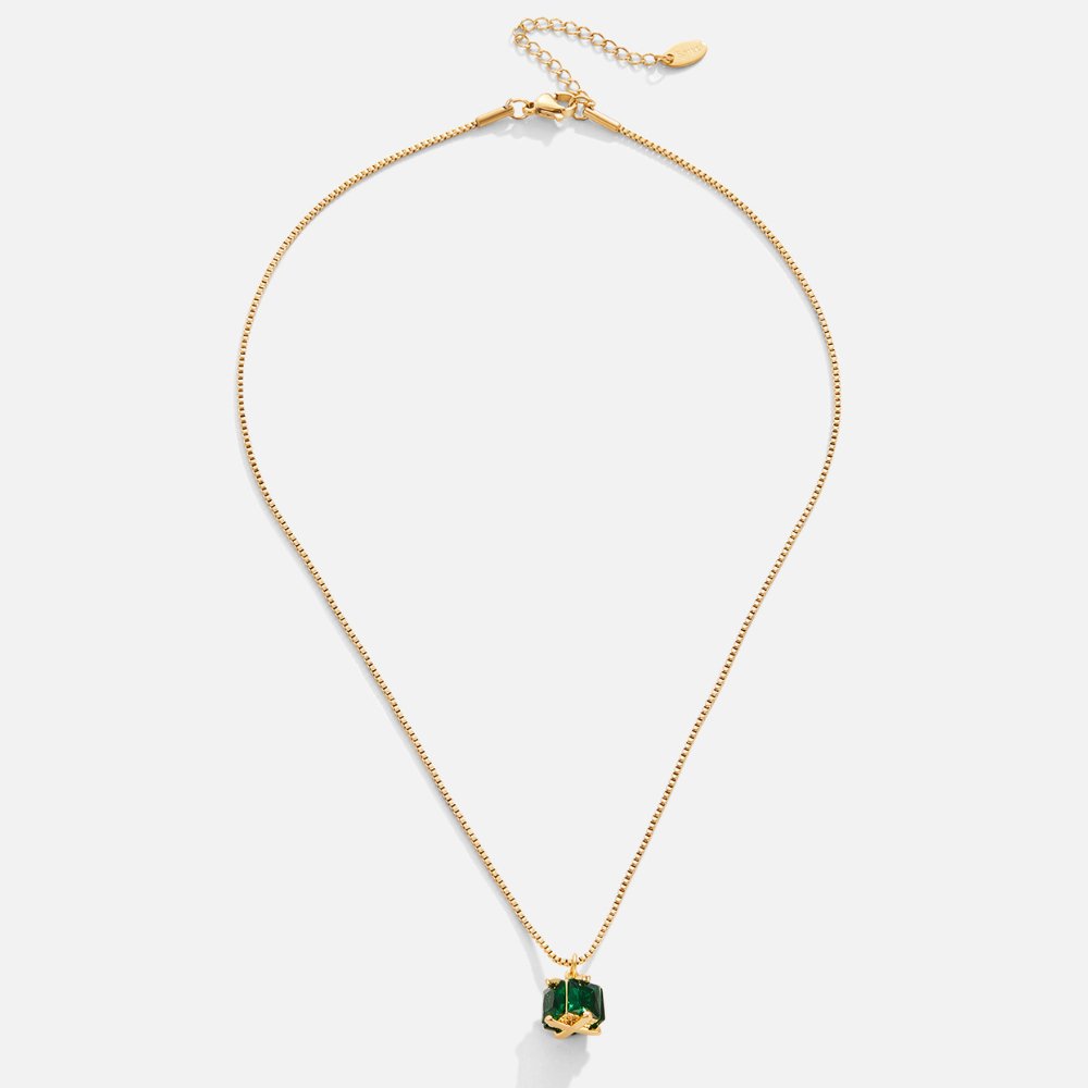 Emerald Cube Necklace - Beautiful Earth Boutique