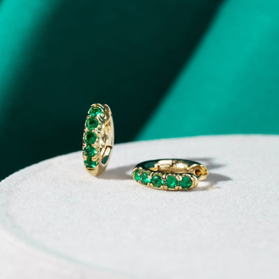Emerald Green Hoop Earrings - Beautiful Earth Boutique