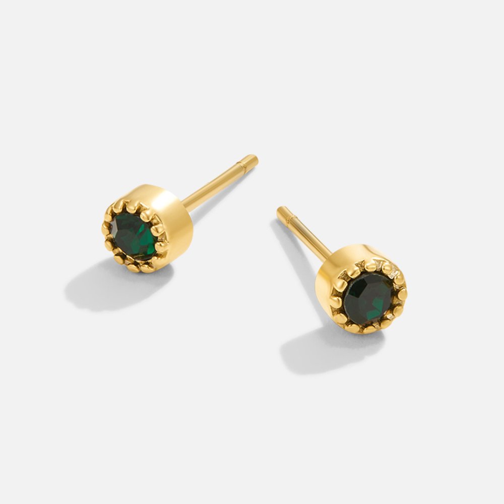Emerald Green Stud Earrings - Beautiful Earth Boutique