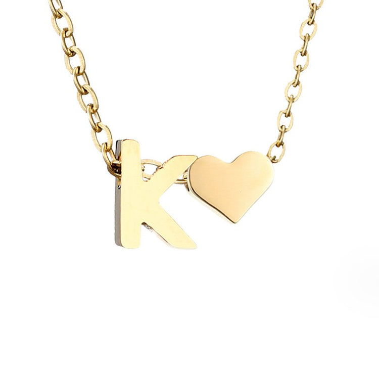 Forever Love & Letter Gold Necklace - Beautiful Earth Boutique