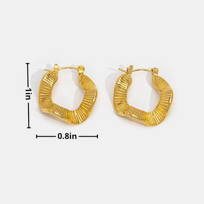 Geometric Wave Gold Hoop Earrings - Beautiful Earth Boutique