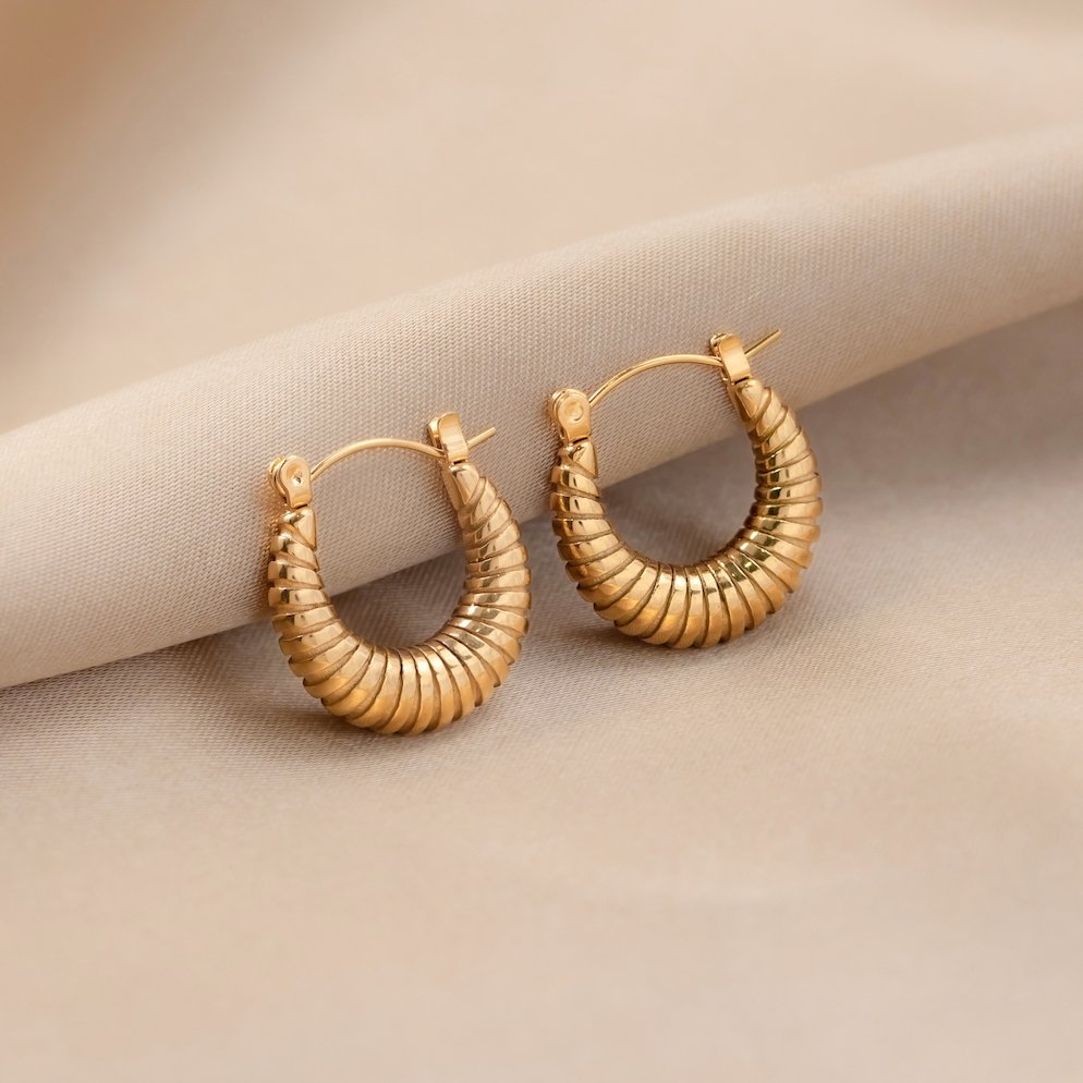 Golden Mia Croissant Hoop Earrings - Beautiful Earth Boutique