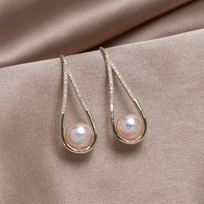 Golden Pearl Drop Earrings - Beautiful Earth Boutique