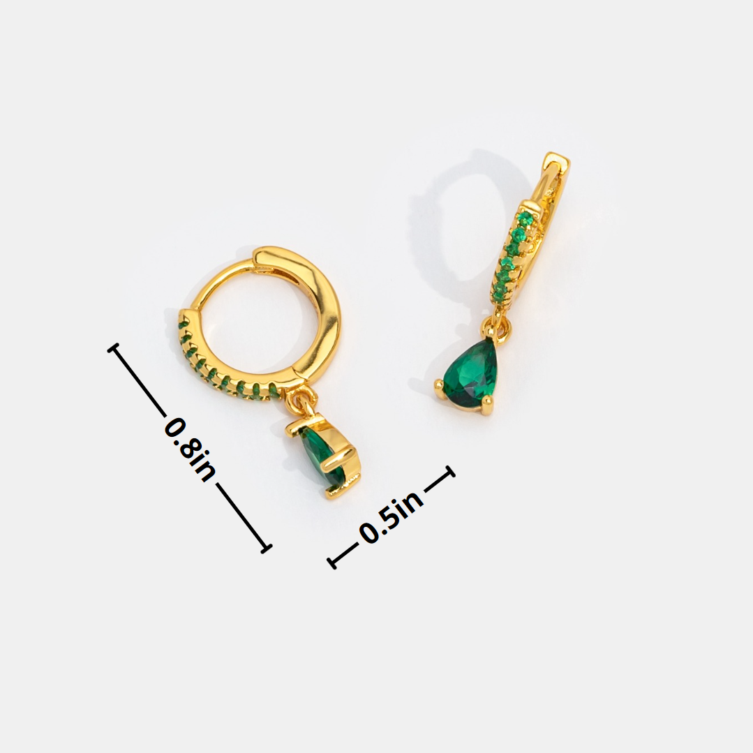 Green Emerald Crystal Hoop Earrings - Beautiful Earth Boutique
