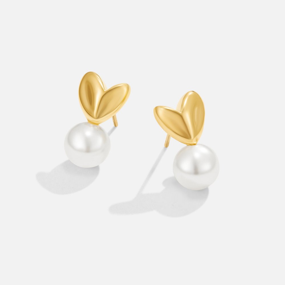 Heart & Pearl Earrings - Beautiful Earth Boutique
