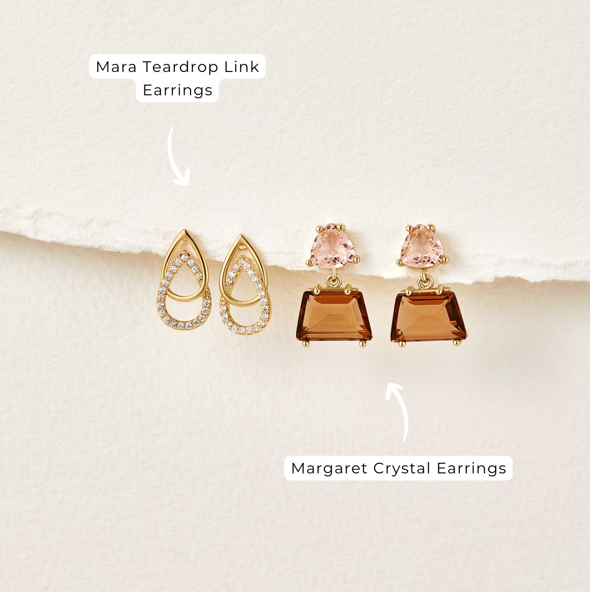 Margaret Crystal Earrings - Beautiful Earth Boutique