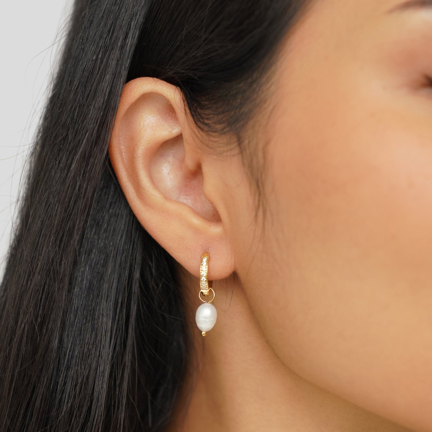 Solene Freshwater Pearl Hoop Earrings - Beautiful Earth Boutique
